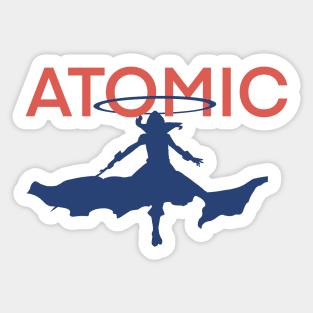 Cid Kagenou said I am ATOMIC in a cool silhouette pose the Most iconic moment from the Eminence in Shadow anime show in episode 5 Sticker